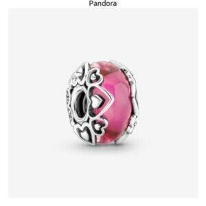 Pandora Reveal Your Love Pink Murano Glass Charm